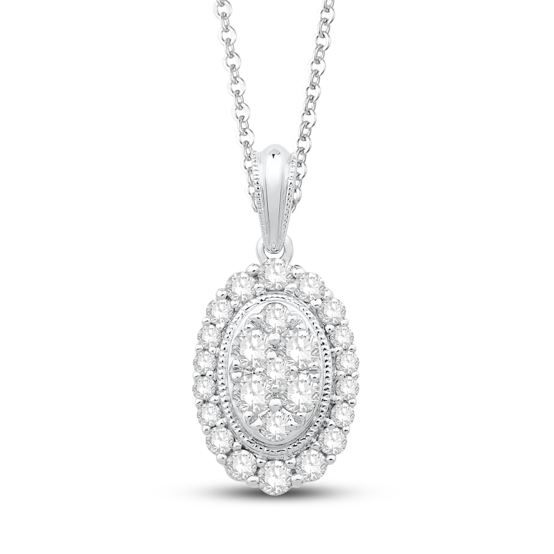 Neil Lane Diamond Necklace 3/8 ct tw Round-cut White Gold Plated 19"