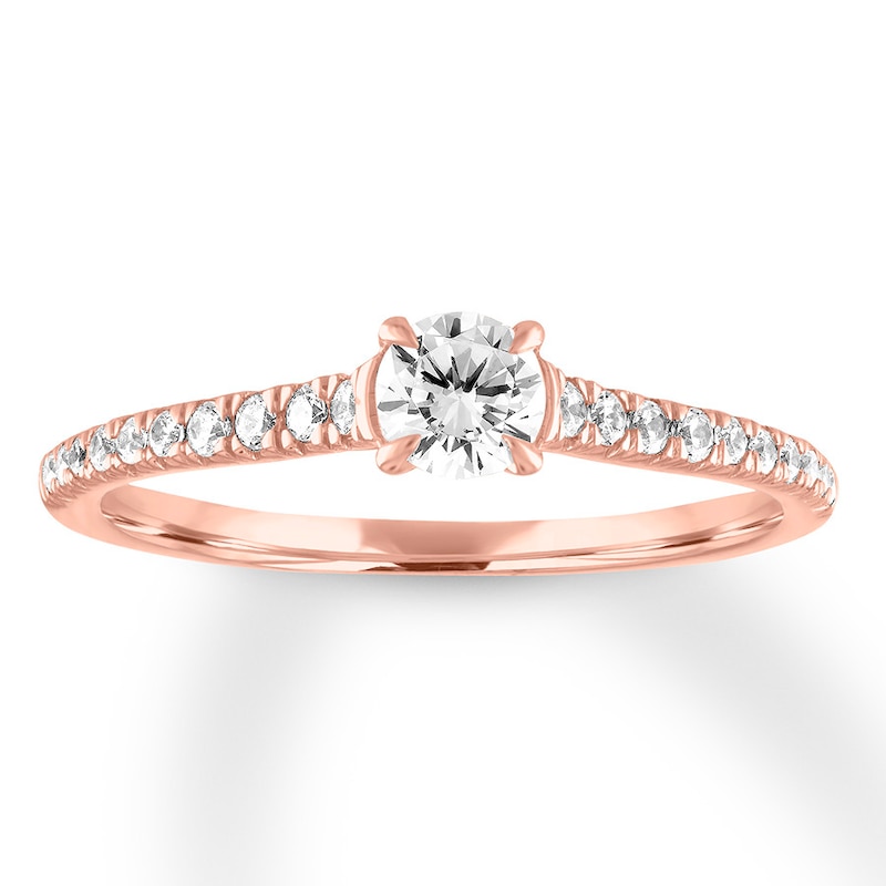 Diamond Engagement Ring 1/2 carat tw Round-cut Rose Gold Plated