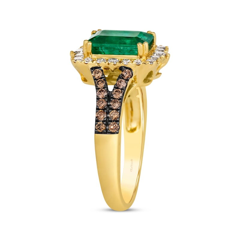 Le Vian Emerald Ring 1/2 ct tw Diamonds Honey Gold Plated