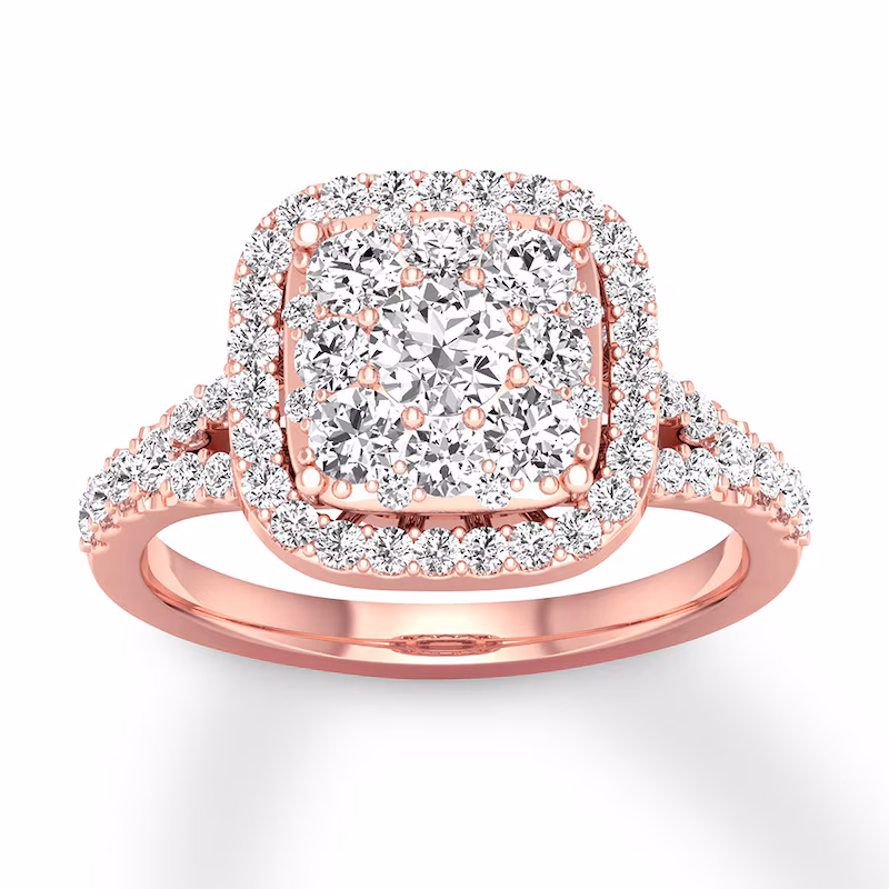 Now + Forever Diamond Engagement Ring 3/4 ct tw Round-cut 14K Rose Gold
