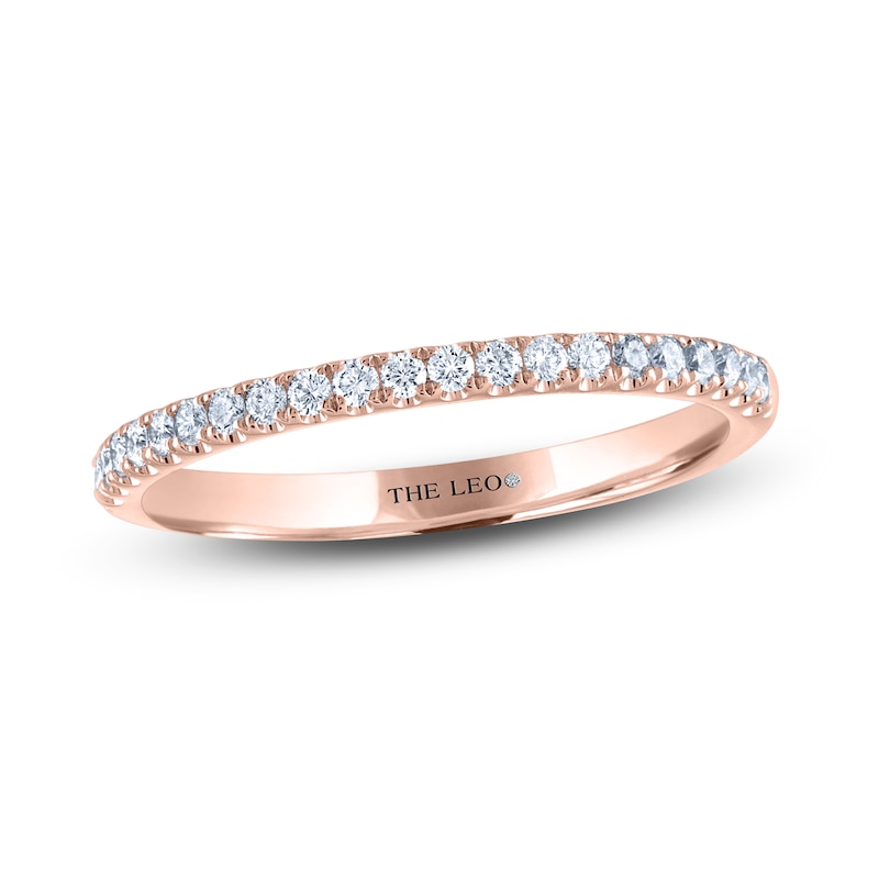 THE LEO Diamond Wedding Band 1/5 ct tw Round-cut Rose Gold Plated