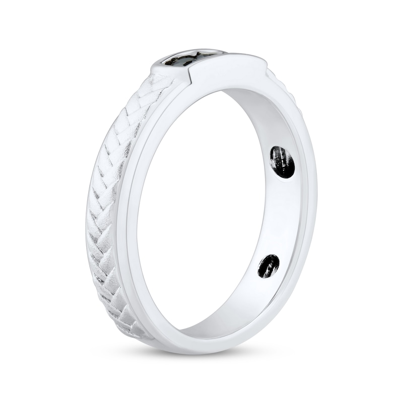 Men’s Round-Cut Black Diamond Anniversary Band 1/4 ct tw White Gold Plated