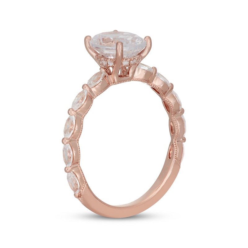 Neil Lane Premiere Oval-Cut Diamond Engagement Ring 2 ct tw Rose Gold Plated