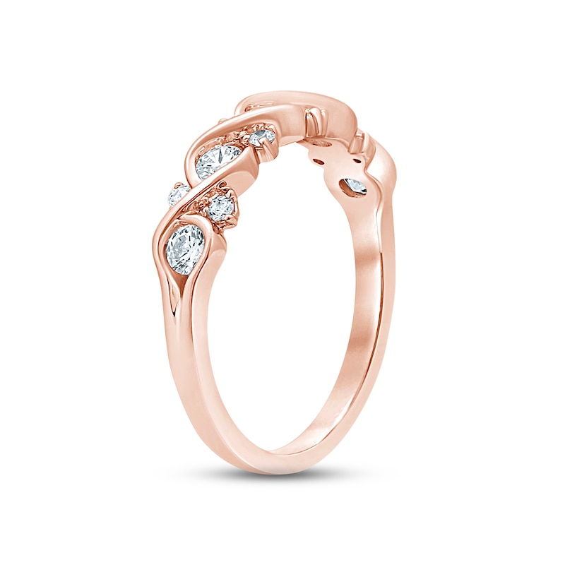Diamond Anniversary Ring 1/2 ct tw Round-cut Rose Gold Plated
