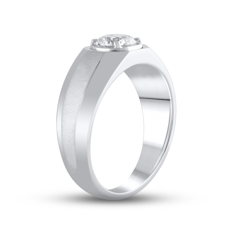 Men's Lab-Created Diamonds by Wedding Band 1 ct tw White Gold Plated