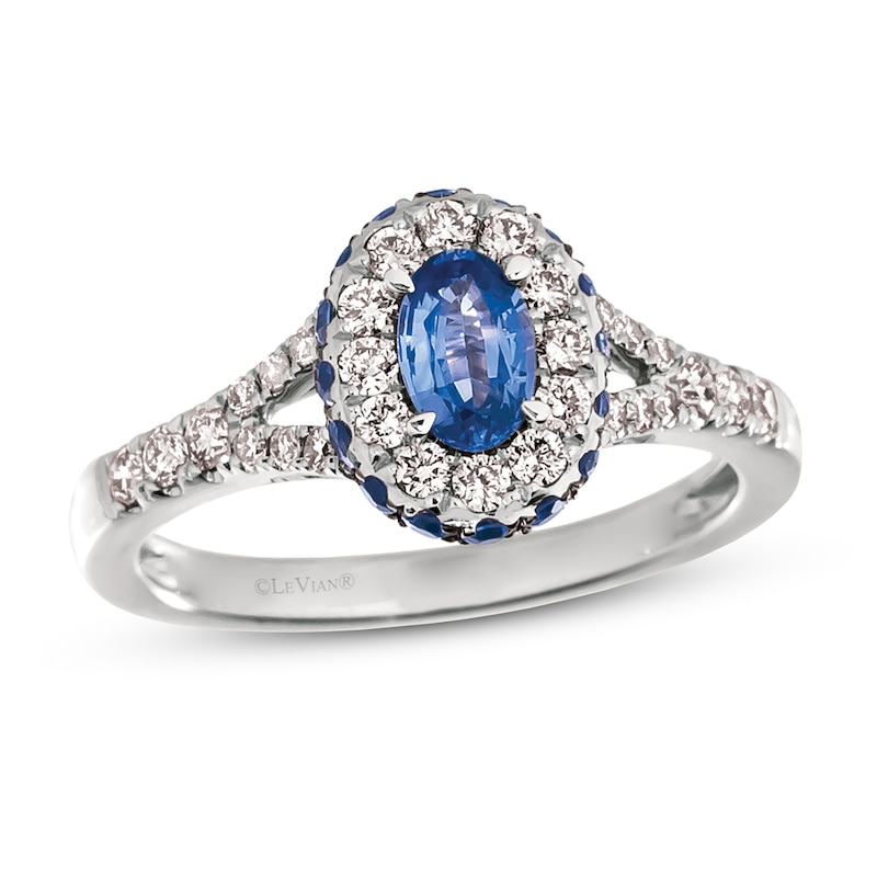 Le Vian Sapphire Ring 3/8 ct tw Diamonds Vanilla Gold Plated