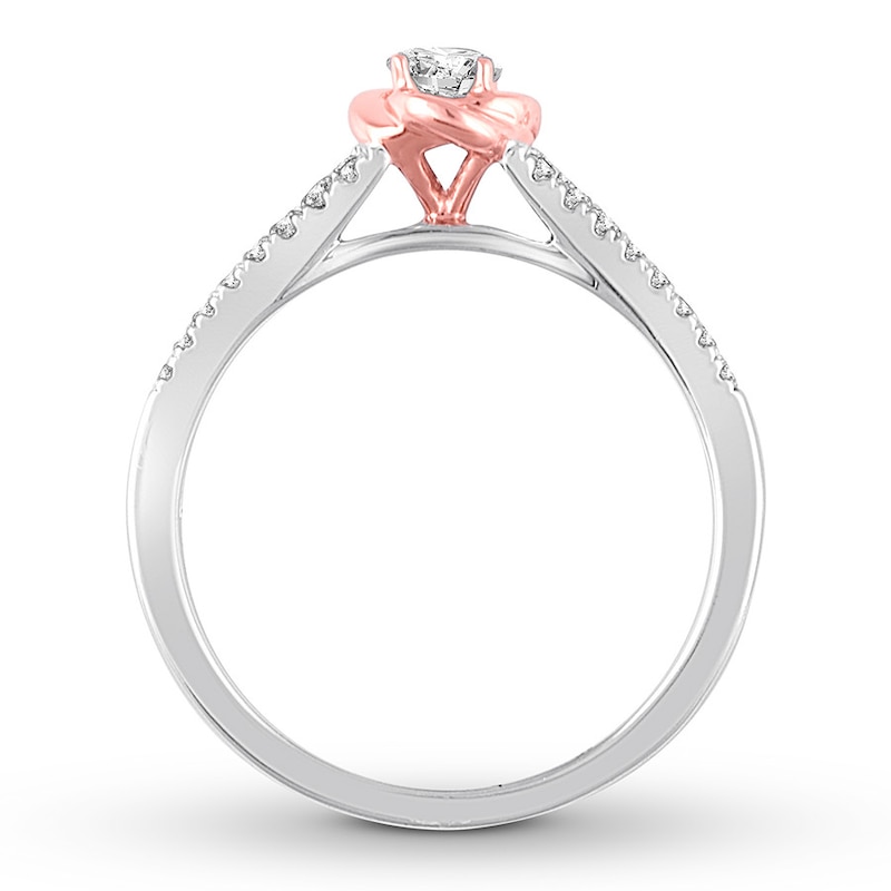 Diamond Engagement Ring 1/3 ct tw Round-cut Two-Tone Gold Plated