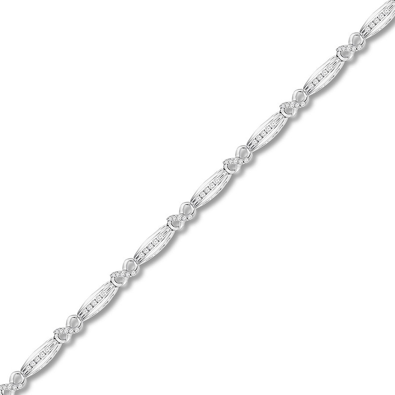Diamond Infinity Bracelet 1/2 ct tw Round-cut White Gold Plated 7"