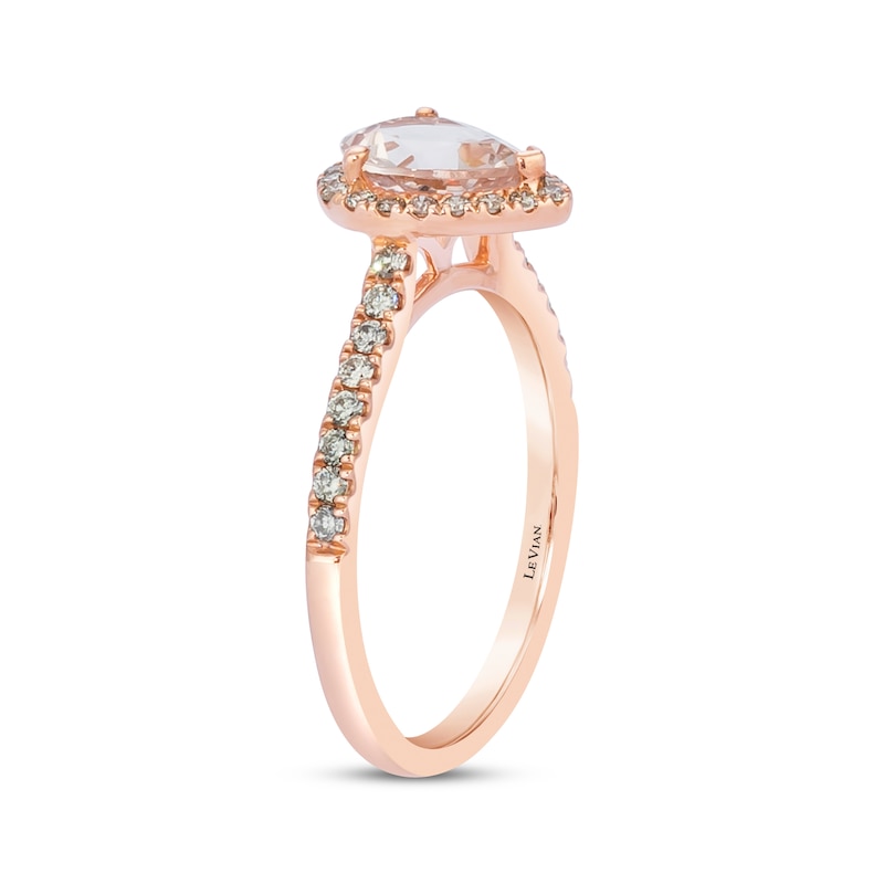 Le Vian Morganite Ring 1/3 ct tw Diamonds Strawberry Gold Plated