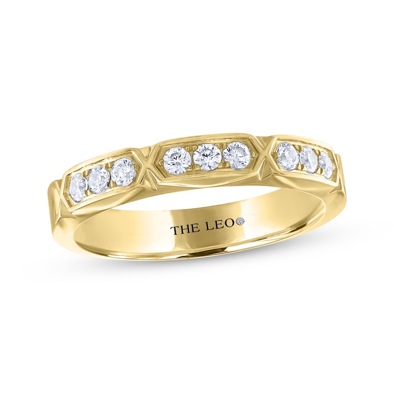 THE LEO Diamond Round-Cut Anniversary Band 1/3 ct tw Yellow Gold Plated