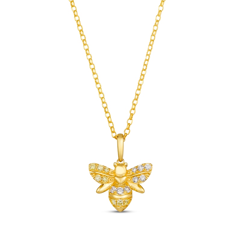 Le Vian Diamond Bee Necklace 1/4 ct tw Honey Gold Plated 19"