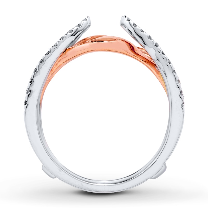 Diamond Enhancer Ring 1/3 ct tw Round-cut Two-Tone Gold Plated - Size 11.5