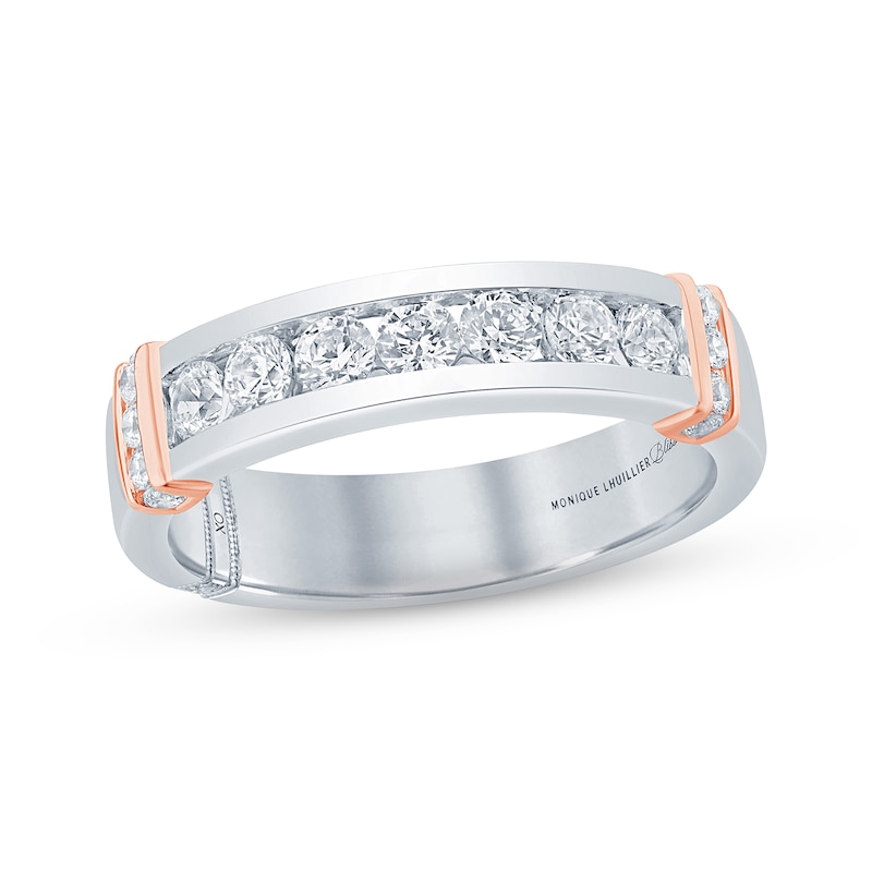 Monique Lhuillier Bliss Men's Diamond Wedding Band 1/2 ct Round-cut Two-Tone Gold Plated
