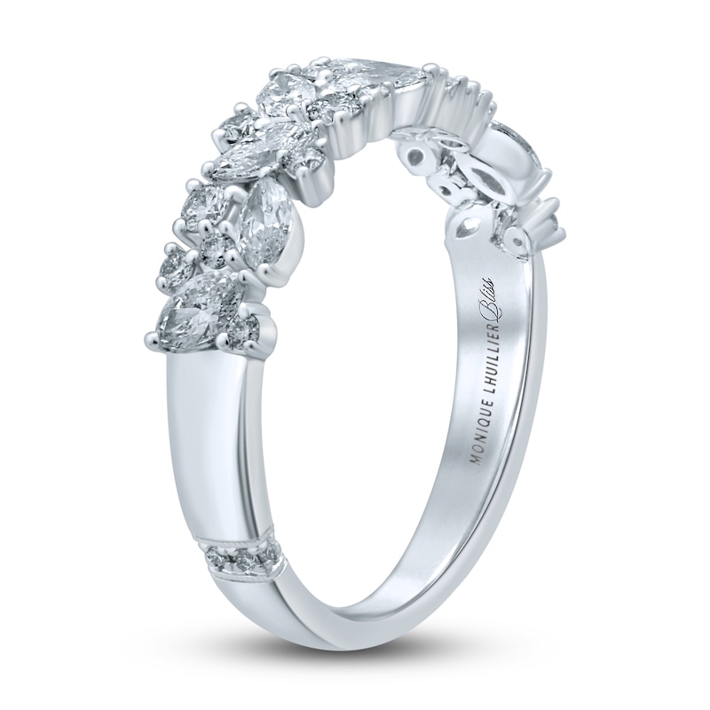 Monique Lhuillier Bliss Diamond Anniversary Band 1 ct tw Round & Marquise-cut White Gold Plated