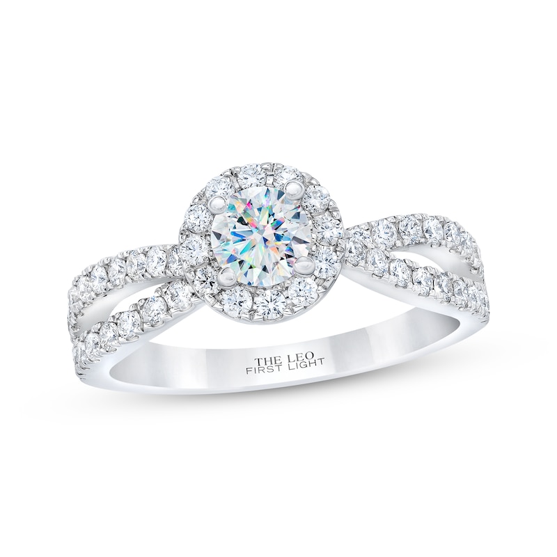 THE LEO First Light Diamond Engagement Ring 7/8 ct tw White Gold Plated
