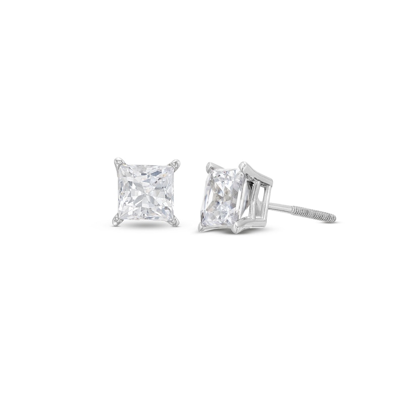 Diamond Earrings 2 ct tw Princess-cut White Gold Plated