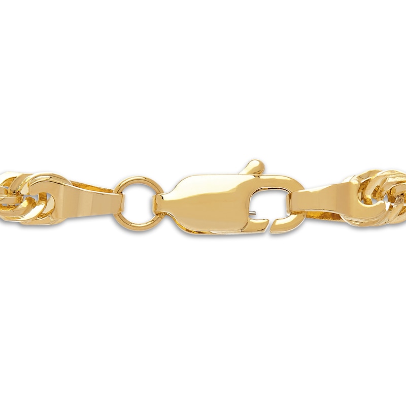 Solid Rope Chain Bracelet Yellow Gold Plated 8.5"
