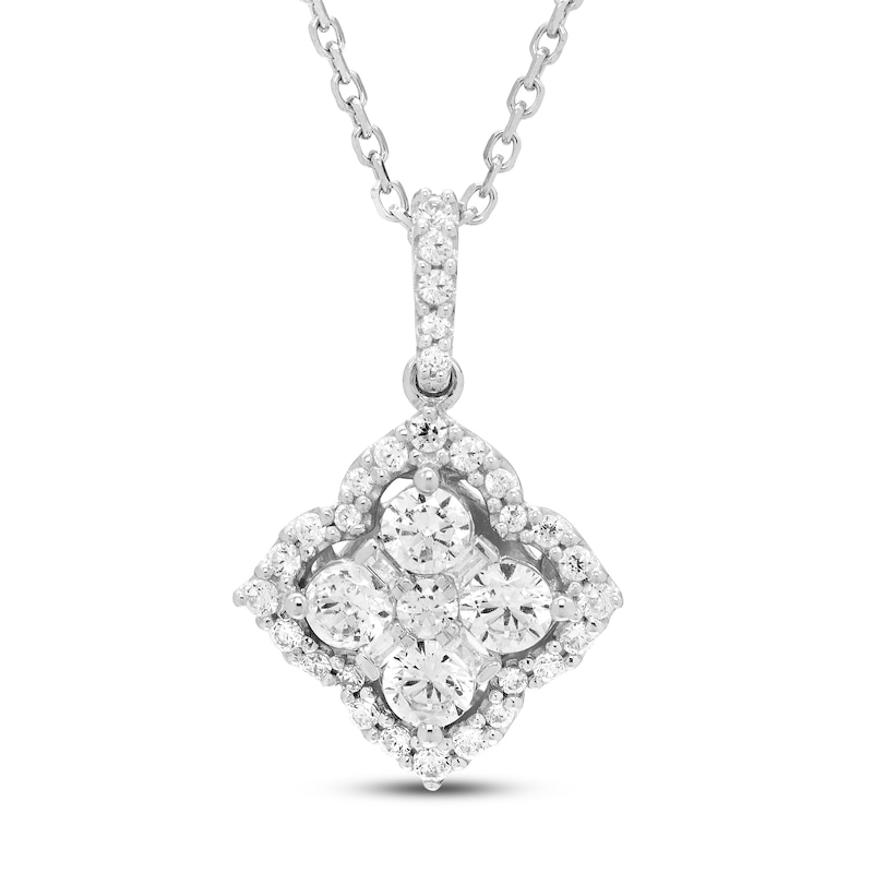 Neil Lane Diamond Necklace 5/8 ct tw White Gold Plated 19"
