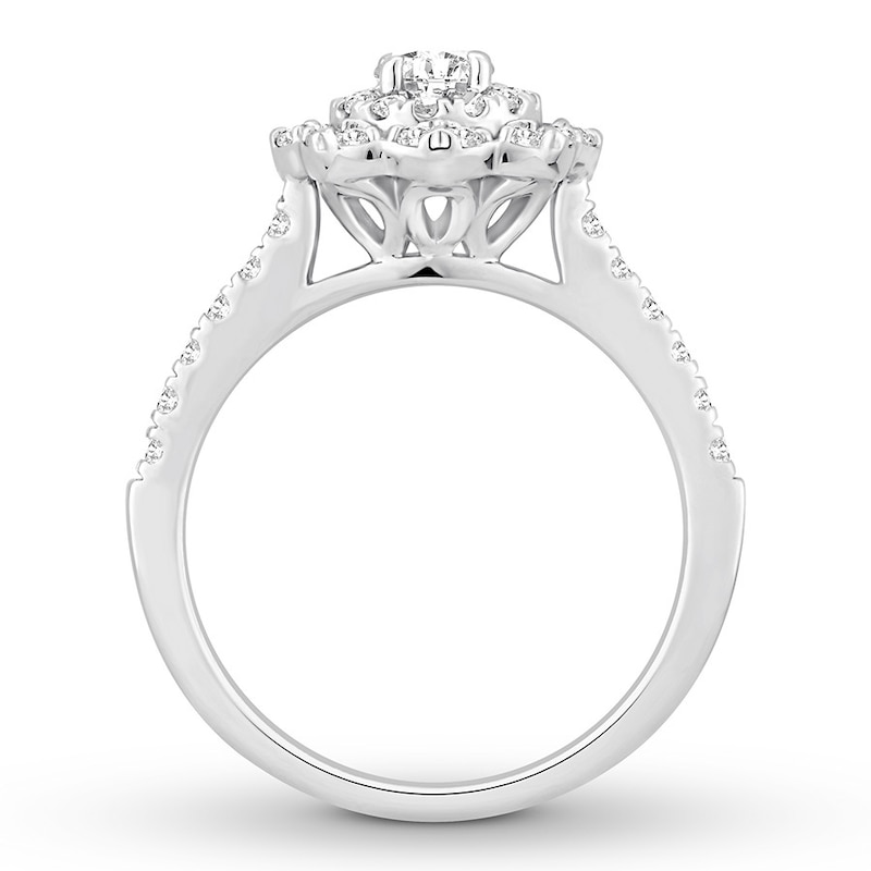 Diamond Engagement Ring 5/8 ct tw Round-cut White Gold Plated