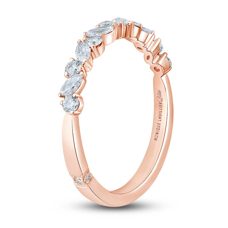 Monique Lhuillier Bliss Diamond Wedding Band 1/2 ct tw Marquise & Round-cut Rose Gold Plated