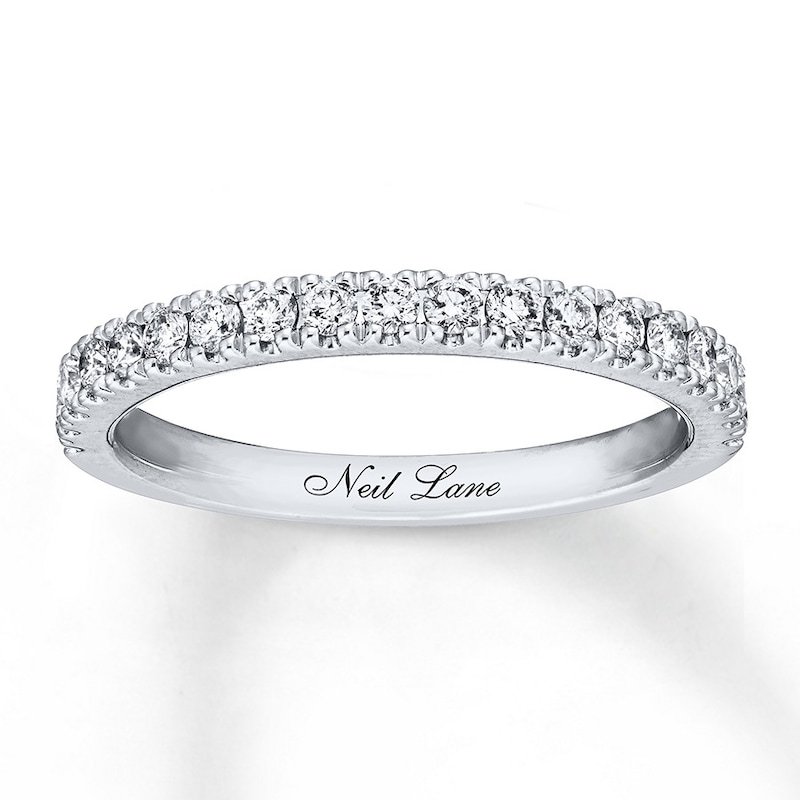 Neil Lane Round Diamond Wedding Band 3/8 ct tw White Gold Plated