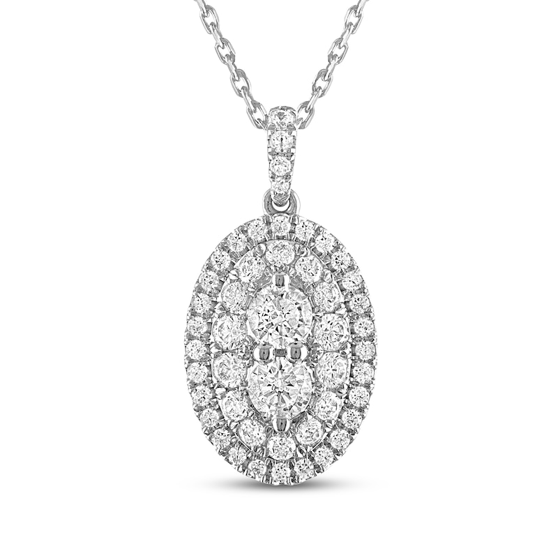 Forever Connected Diamond Necklace 1 ct tw Round-Cut White Gold Plated 18"