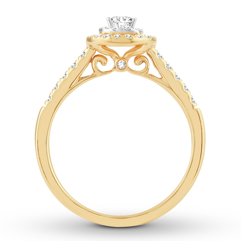 Pear-Shaped Diamond Engagement Ring 1/2 ct tw Yellow Gold Plated