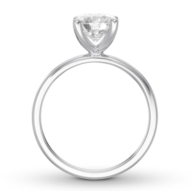 Certified Diamond Solitaire 1-1/2 ct Round-cut White Gold Plated