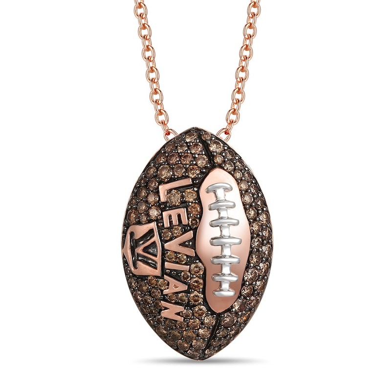 Le Vian Limited Edition Football Necklace 1-1/2 ct tw Diamonds Two-Tone Gold Plated 18"