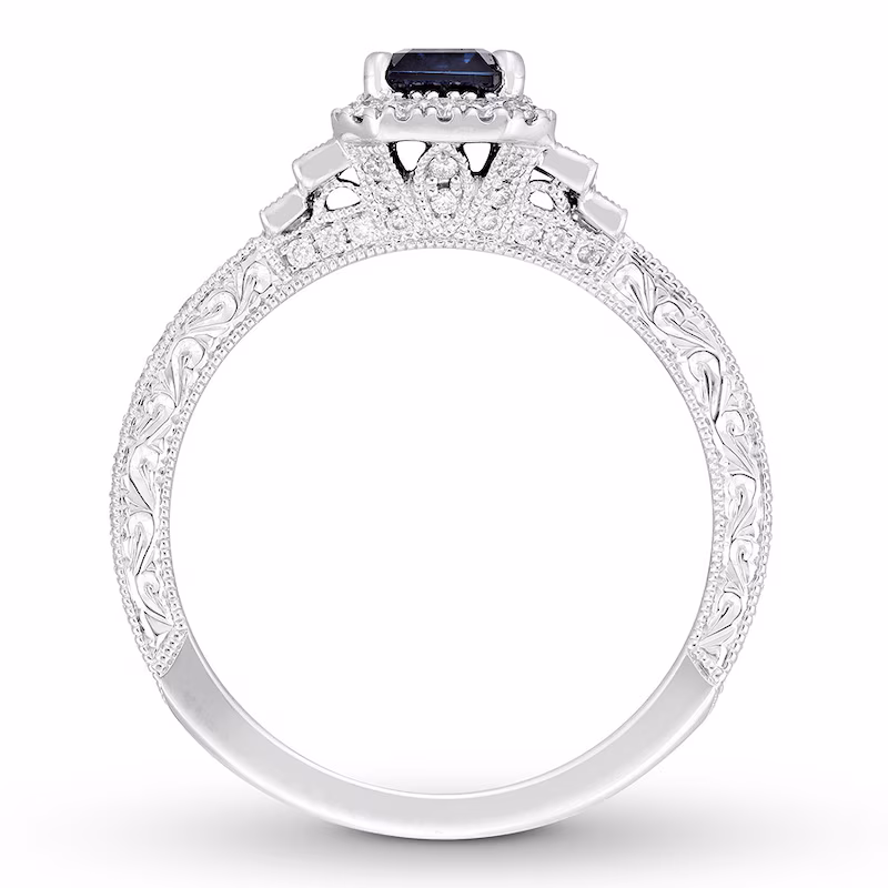 Neil Lane Sapphire Engagement Ring 1/2 ct tw Diamonds 14K Gold