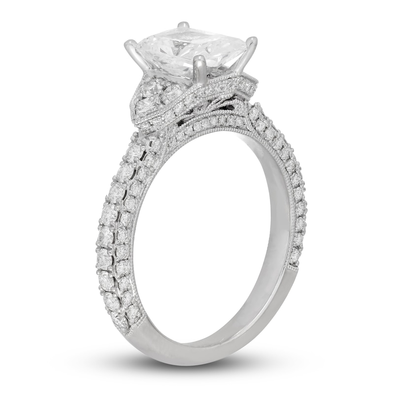 Neil Lane Premiere Diamond Engagement Ring 2-3/8 ct tw Radiant/Round/Princess White Gold Plated