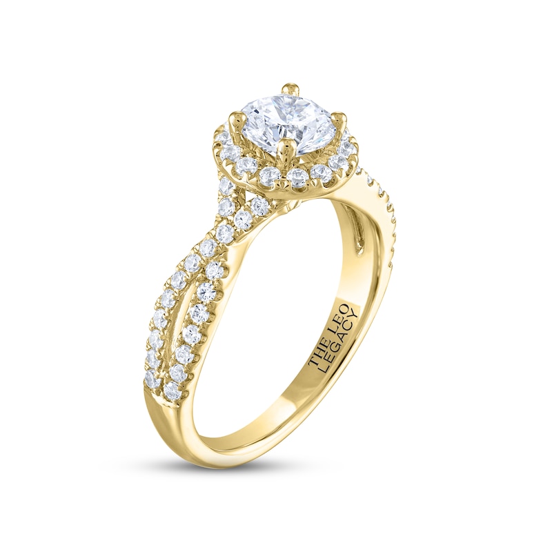 THE LEO Legacy Lab-Created Diamond Engagement Ring 1-3/8 ct tw Yellow Gold Plated
