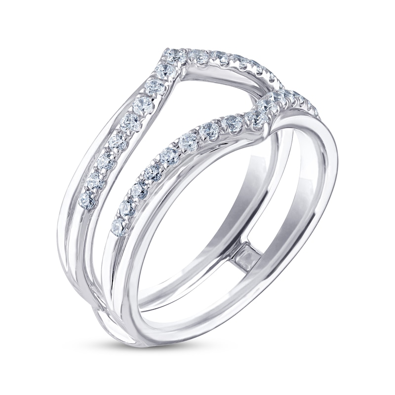 THE LEO Diamond Enhancer Ring 3/8 ct tw Round-cut White Gold Plated