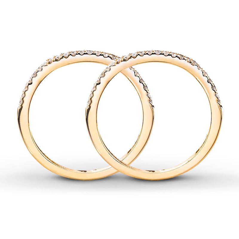 Diamond Wedding Bands 1/4 ct tw Round-cut Yellow Gold Plated