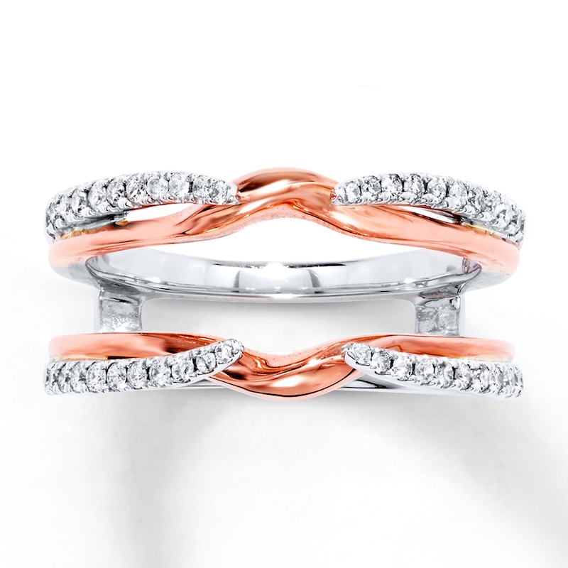 Diamond Enhancer Ring 1/3 ct tw Round-cut Two-Tone Gold Plated