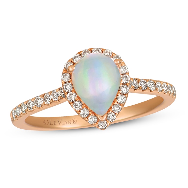 Le Vian Opal Ring 1/3 ct tw Diamonds Strawberry Gold Plated