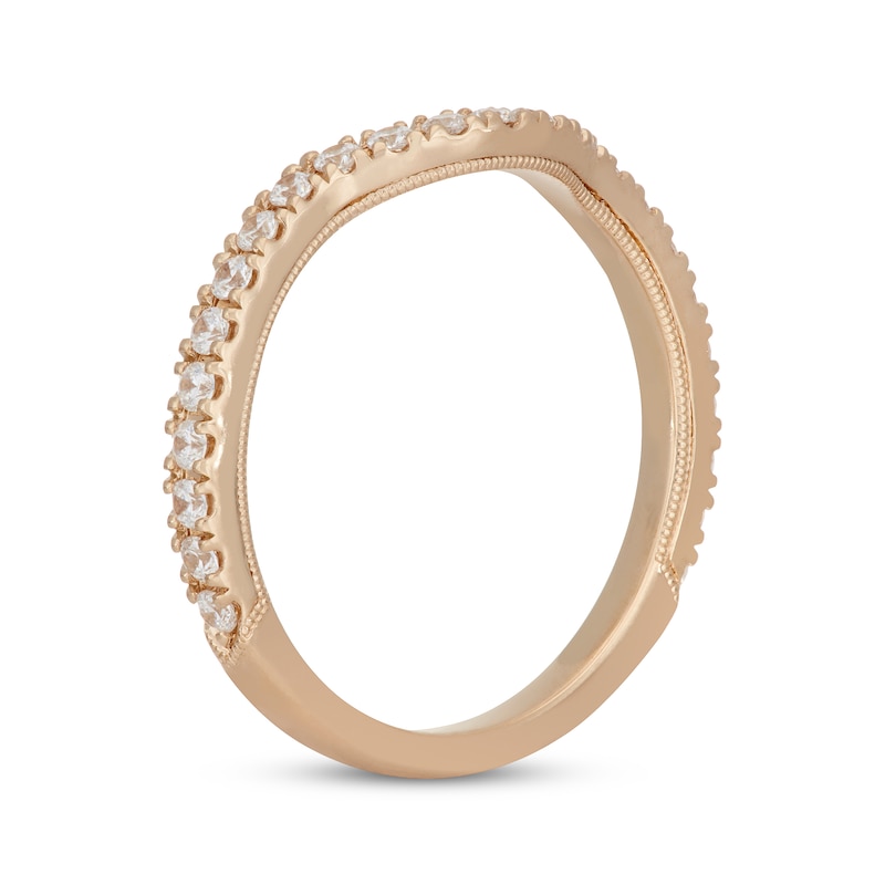 Neil Lane Round-Cut Diamond Curved Wedding Band 3/8 ct tw Yellow Gold Plated