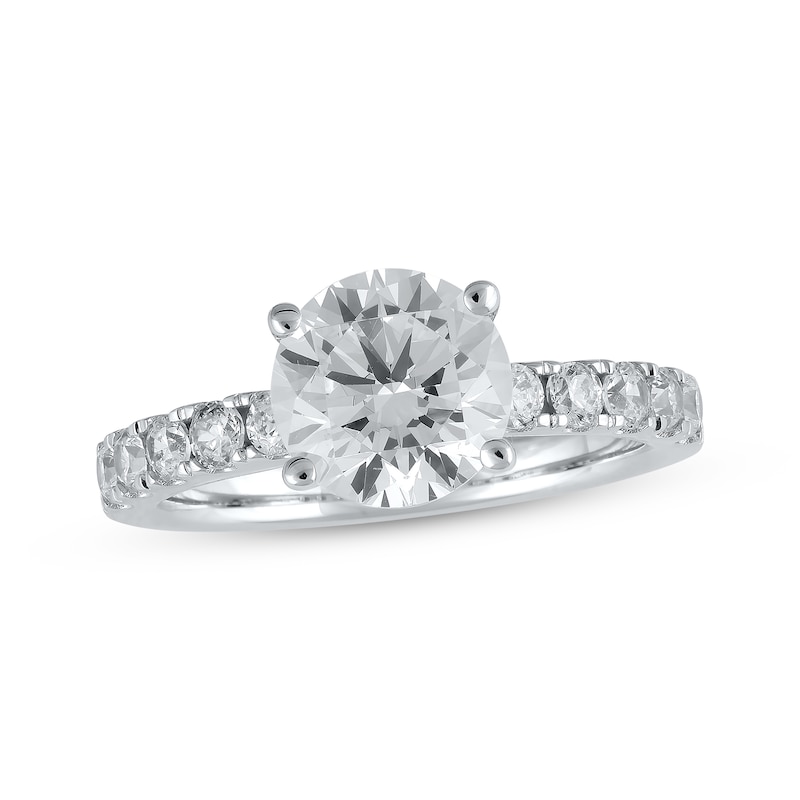 Lab-Created Diamonds by Round-Cut EngagementRing 2-1/2 ct tw White Gold Plated