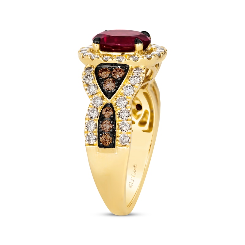 Le Vian Vault Rhodolite Garnet Ring 1 ct tw Diamonds Honey Gold Plated