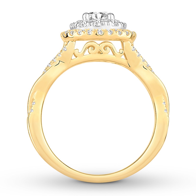 Diamond Engagement Ring 1 ct tw Round-cut Two-Tone Gold Plated