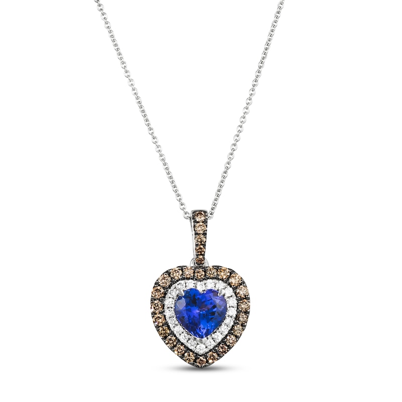 Le Vian Tanzanite Heart Necklace 1/2 ct tw Diamonds Vanilla Gold Plated 18"