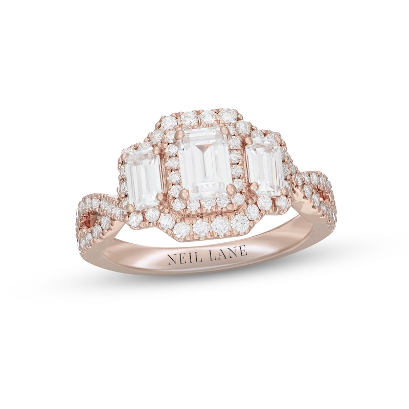 Neil Lane Diamond Engagement Ring 1-1/2 ct tw Rose Gold Plated