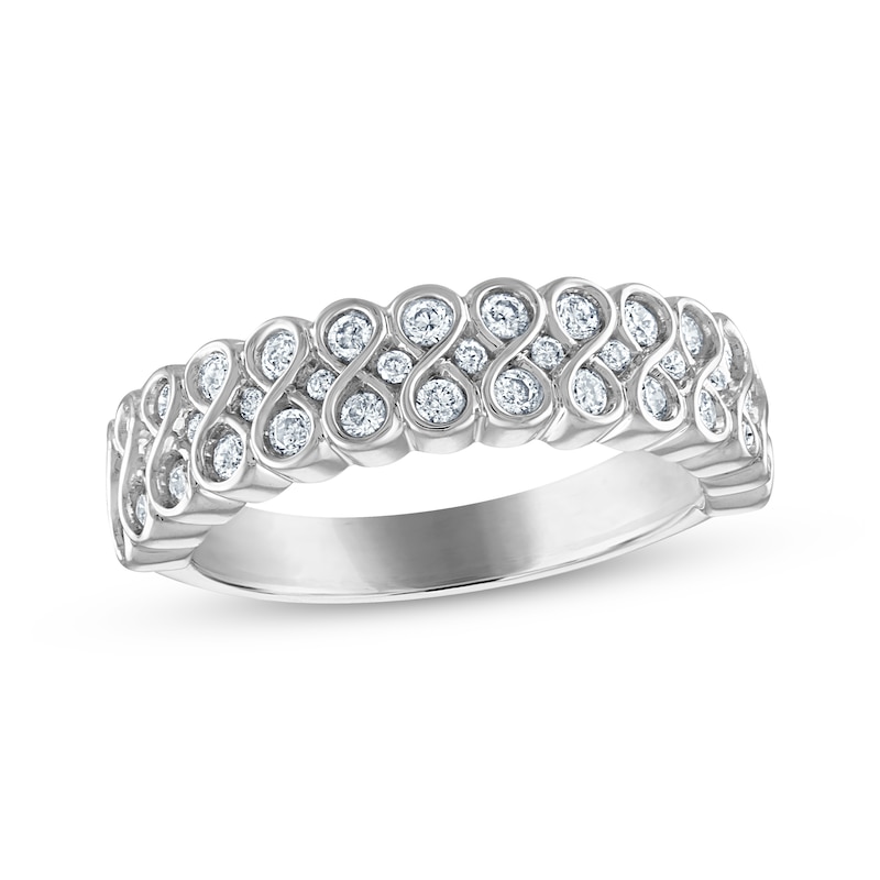 Every Moment Diamond Infinity Band 1/2 ct tw White Gold Plated