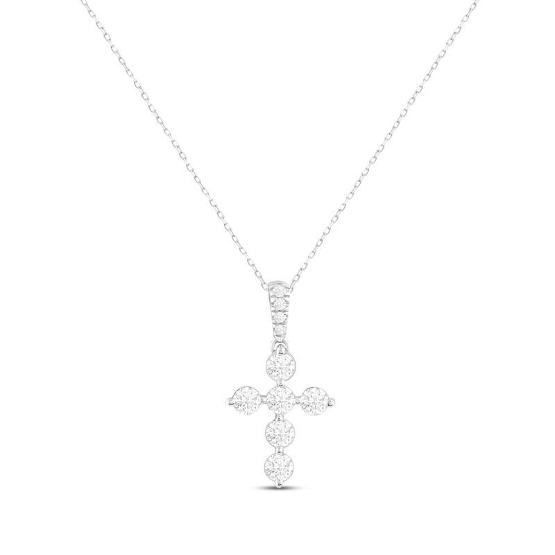 Lab-Created Diamonds by Cross Necklace 1 ct tw White Gold Plated 18"