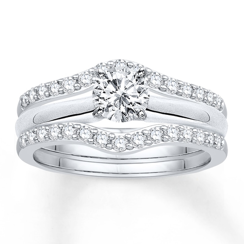 Diamond Enhancer Ring 1/2 ct tw Round-cut White Gold Plated