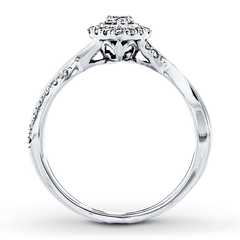 Diamond Ring 3/8 ct tw Round-cut White Gold Plated