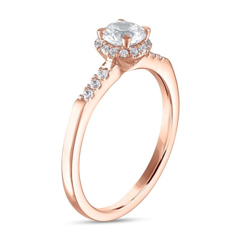 Diamond Engagement Ring 5/8 ct tw Round-cut Rose Gold Plated
