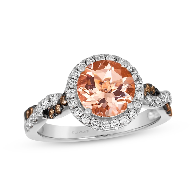 Le Vian Chocolate Twist Morganite Ring 3/8 ct tw Diamonds Vanilla Gold Plated