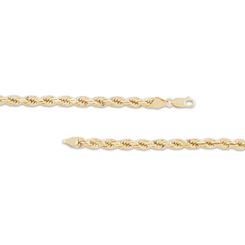 Semi-Solid Glitter Rope Chain 5.5mm Yellow Gold Plated 22"