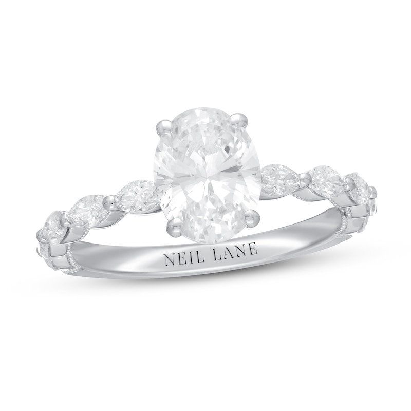 Neil Lane Premiere Oval-cut Diamond Engagement Ring 2 ct tw White Gold Plated